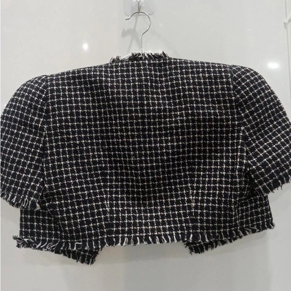 Balmain Gingham Tweed Cropped Jacket New - Picture 2 of 6